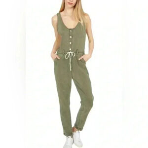 Paige “Christie” racerback casually summer midrise green utility romper  pant 12